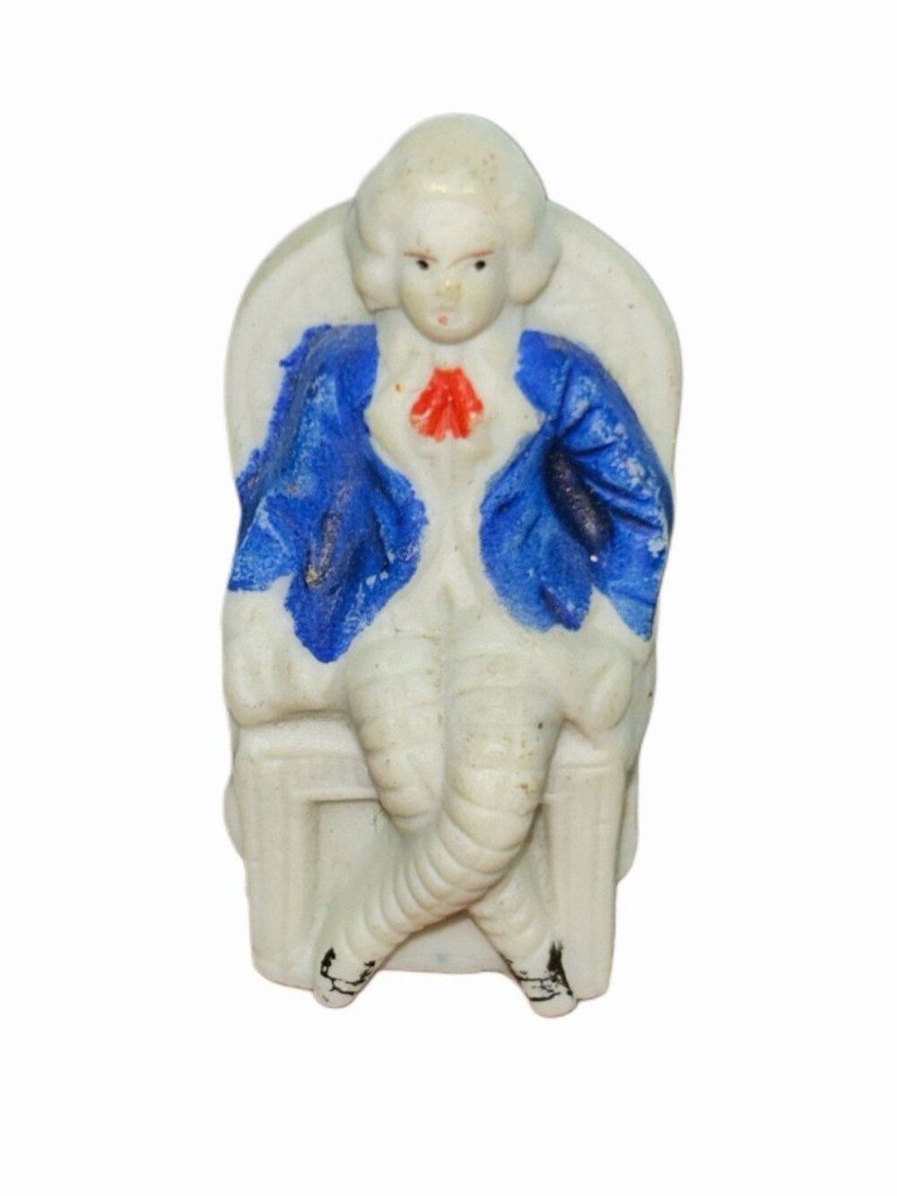 Victorian Style Colonial Man In Blue Coat Figurine Made in Japan